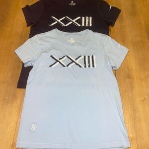 G/FORE Light Blue and Dark Blue Short Sleeve Tees (2)